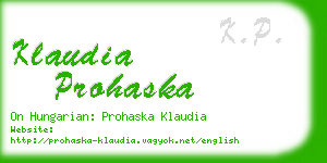 klaudia prohaska business card